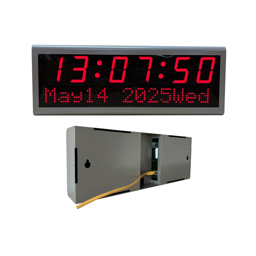 Custom Grey PoE clock with Calendar