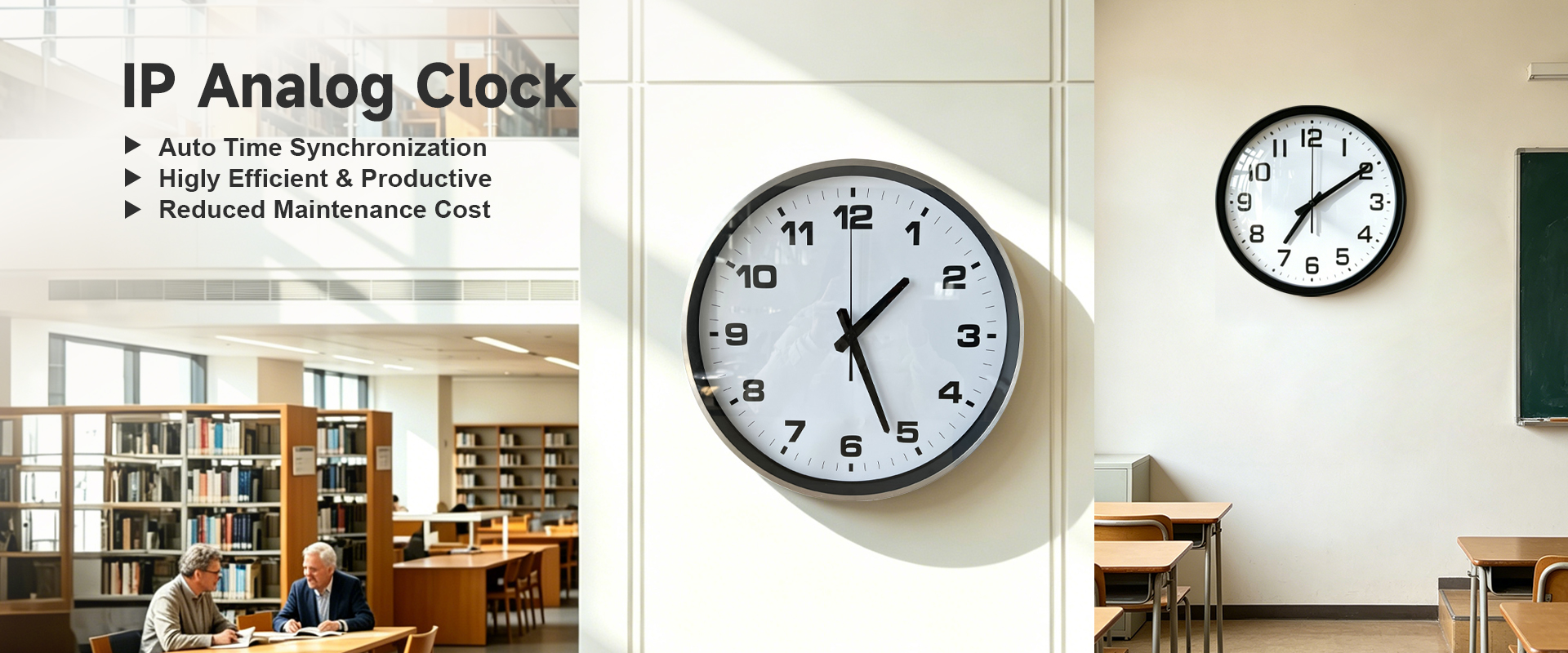 Orologio analogico IP con sincronizzazione automatica dell'ora